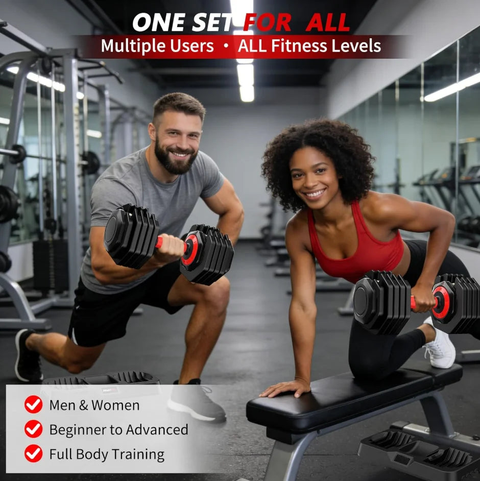Professional Adjustable Dumbbells With Storage Base For Home Gym Training