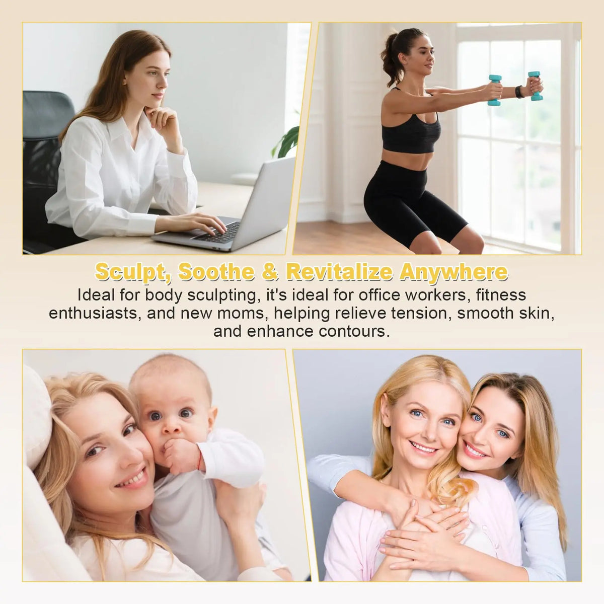 Jitesy Cordless LED Light Therapy Lymphatic Drainage Body Sculpting Massager