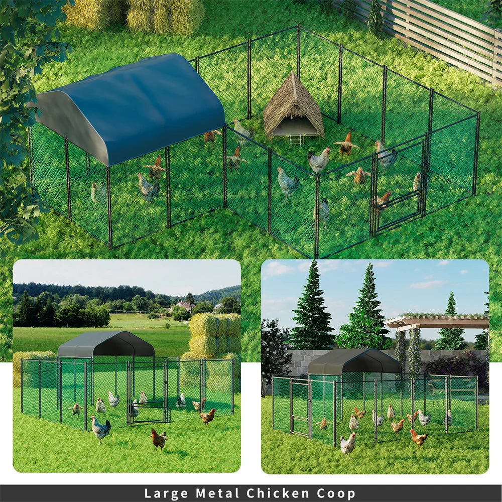 BORWART Heavy Duty Walk In Chicken Coop Run For Poultry