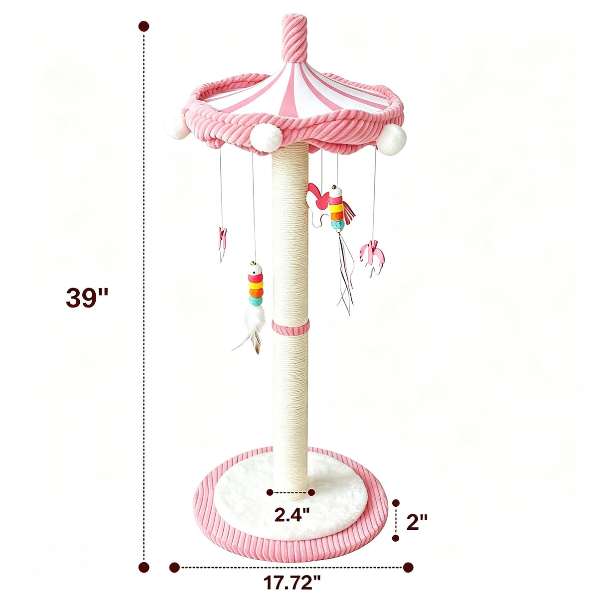 Cwv 360 Rotating Sisal Cat Tree With Feather Teaser