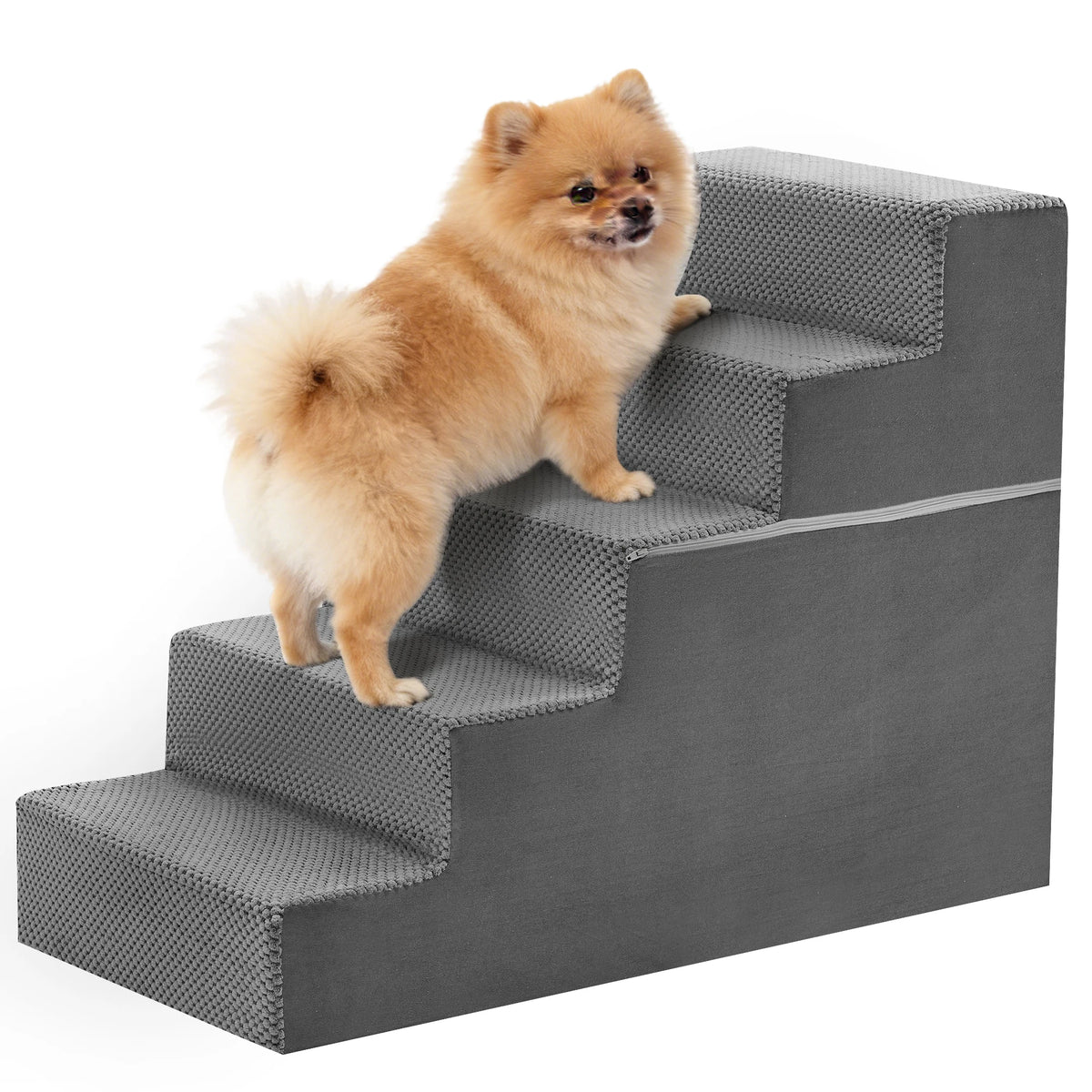 Premium Curved Foam Dog Stair Ramp For Small Pets Indoor
