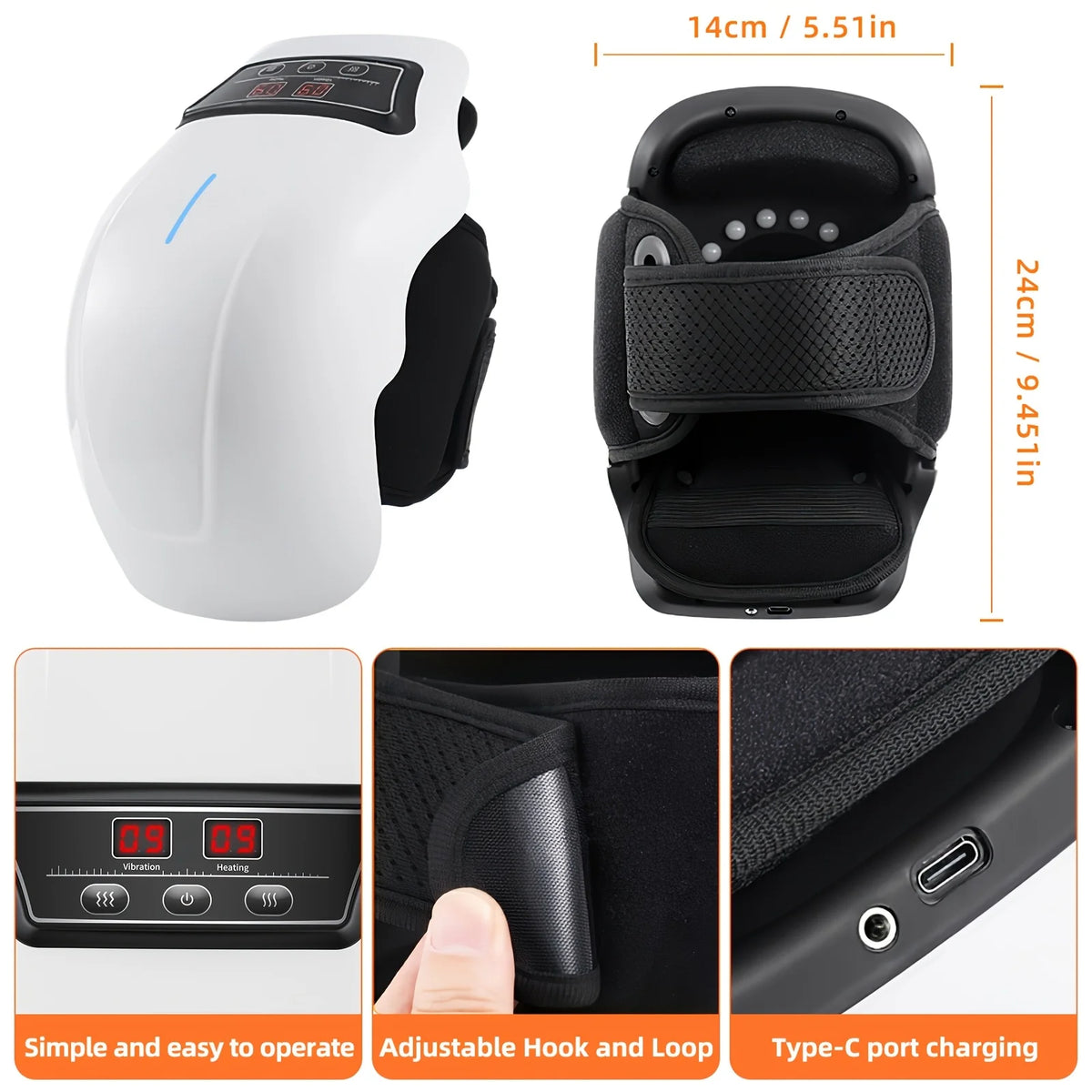 Ekmoey Cordless Knee Massager With Heat And Vibration Therapy