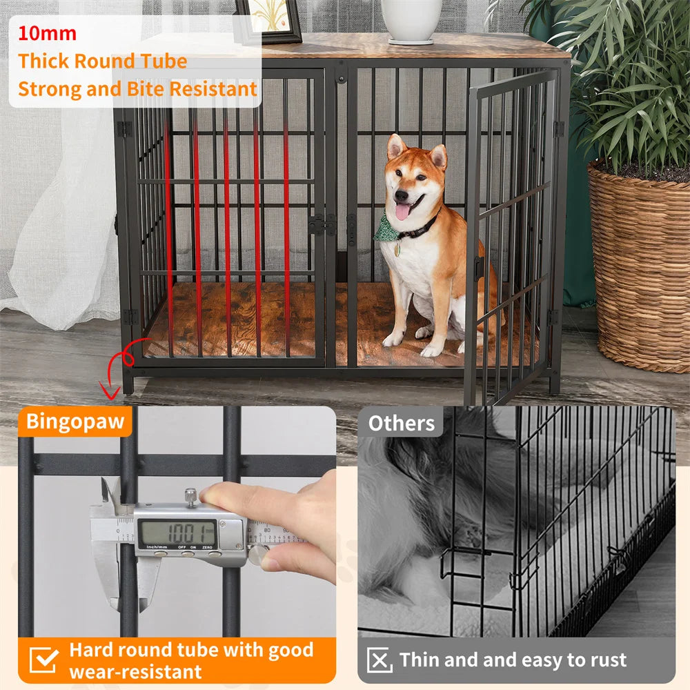 Borwart Furniture Style Dog Crate Kennel With Four Doors