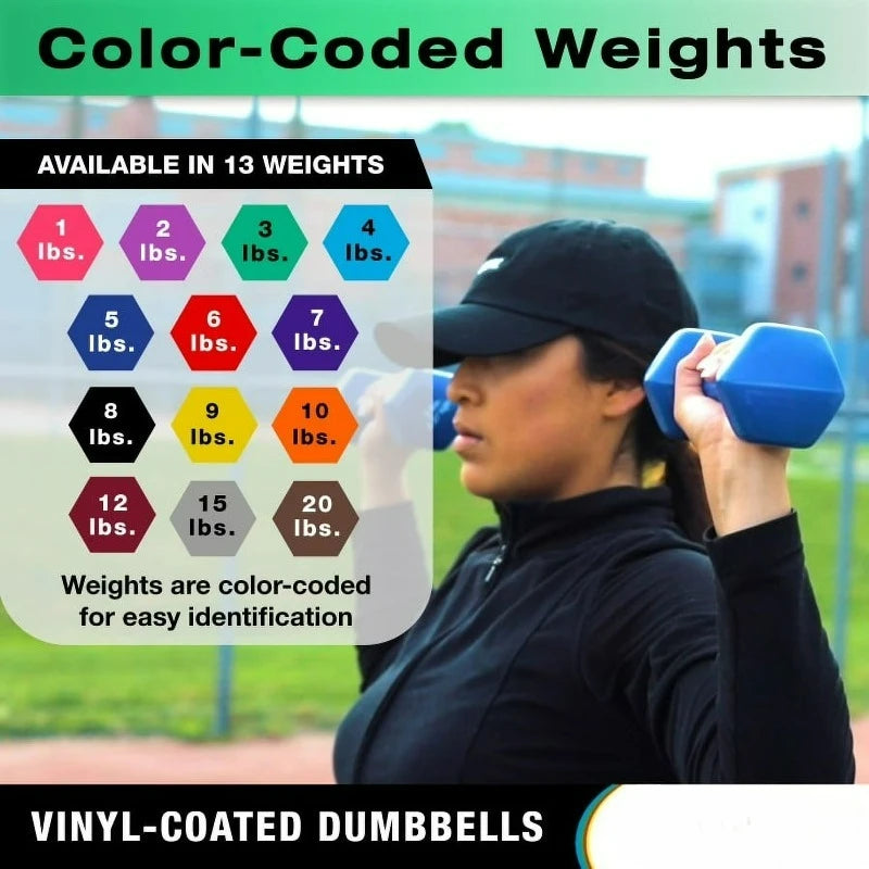 Premium Vinyl Coated Cast Iron Dumbbell For Strength Training