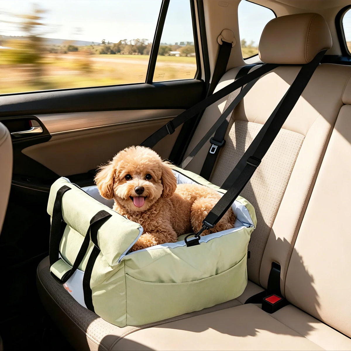 BINGOPAW Washable Dog Car Seat With Secure Safety Belt