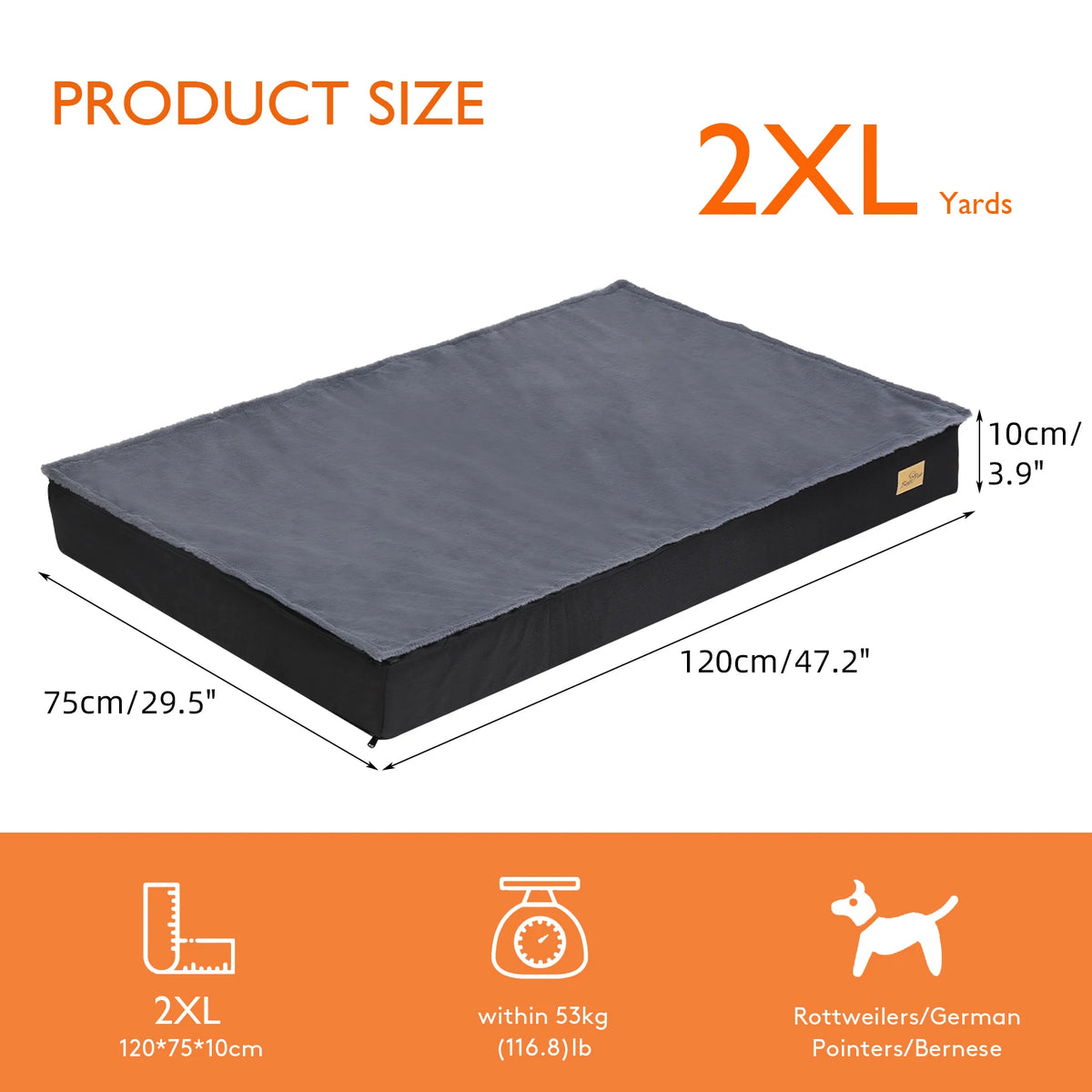 BINGOPAW Washable Orthopedic Dog Bed With Removable Cover