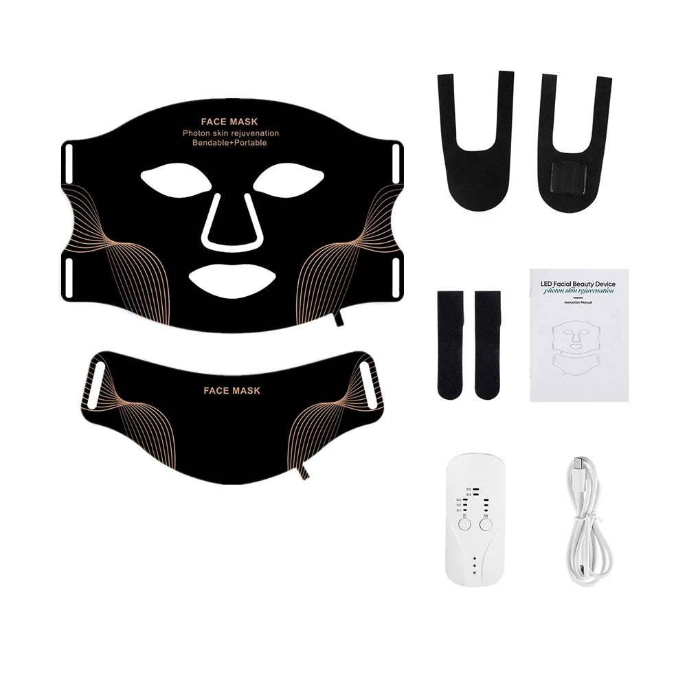 Foreverlily Silicone LED Mask for Face and Neck Infrared Therapy