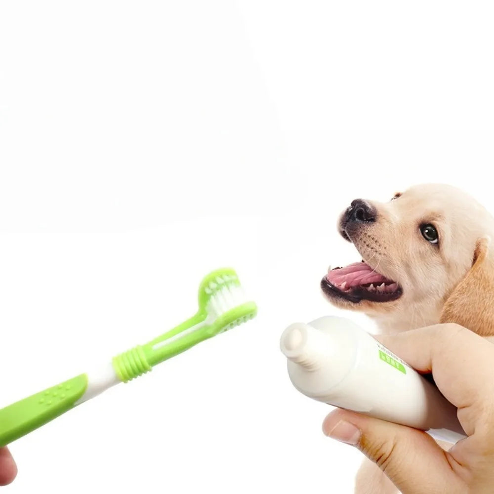 Triple Sided Pet Toothbrush For Effective Oral And Dental Care