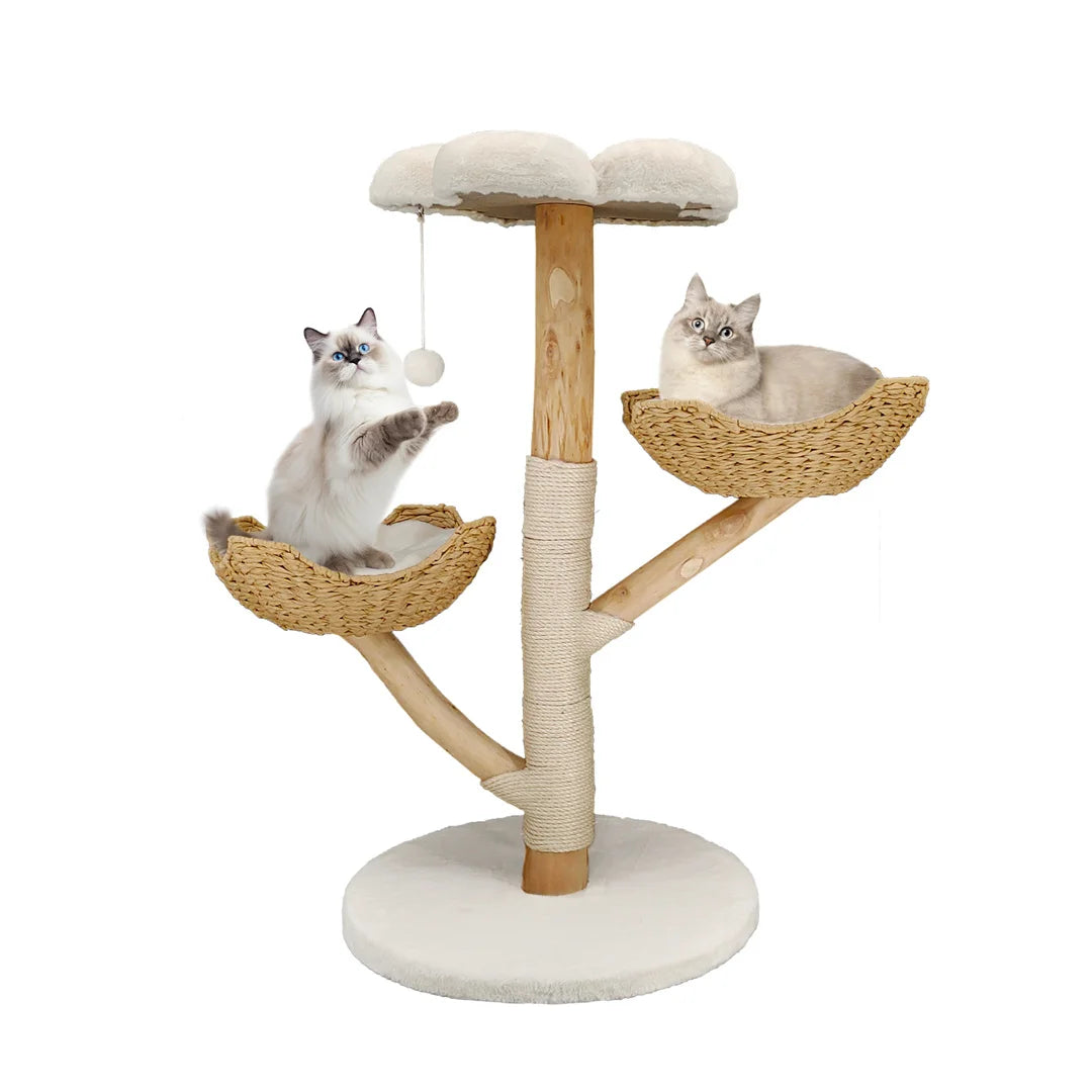 BingoPaw Modern Four Tier Cat Climbing Tree With Plush And Sisal