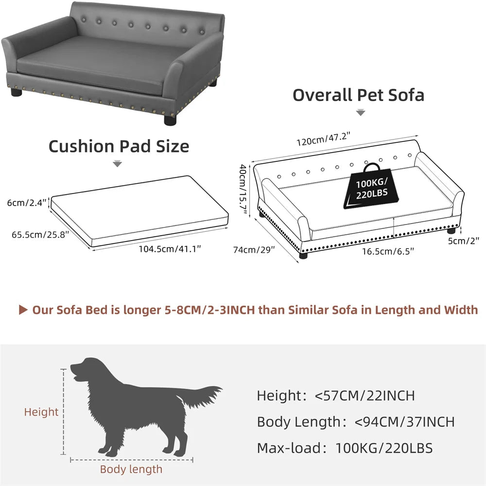 Borwart Heavy Duty Pet Sofa Bed Raised Dog Cat Couch