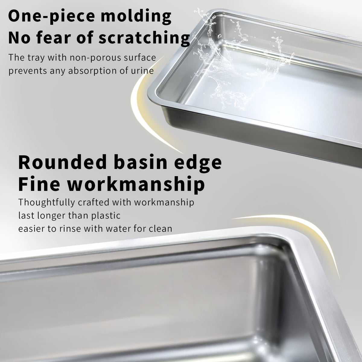 Stainless Steel Front Entry Cat Litter Box With Lid And Scoop