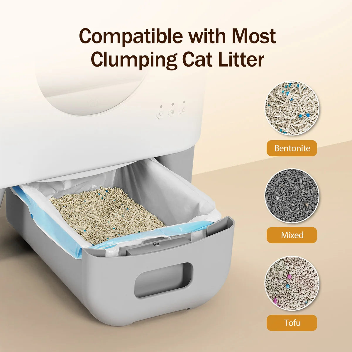 Smart Automatic Cat Litter Box Self Cleaning Enclosed Safety Sensors