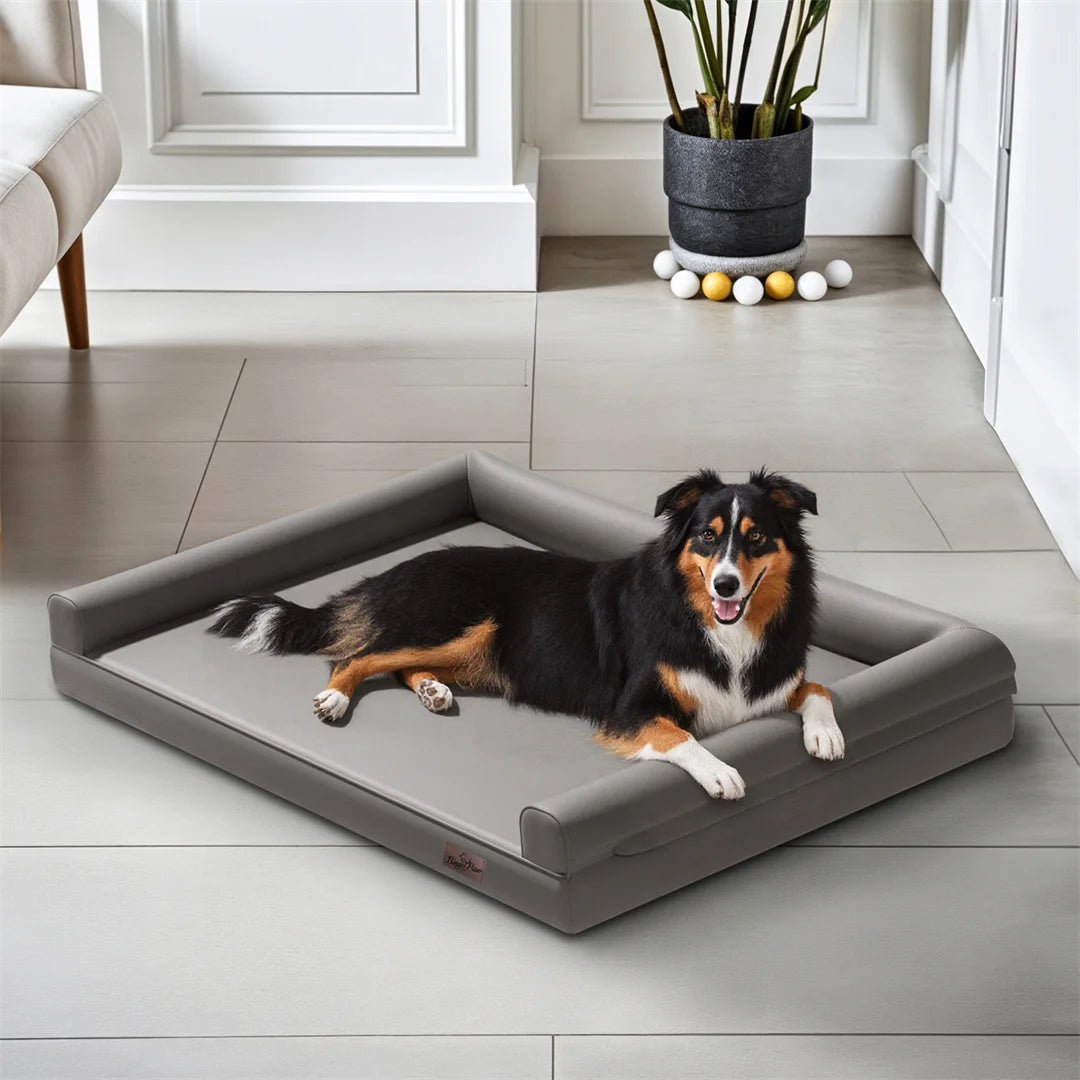 Bingopaw Microfiber Leather Dog Sofa Bed With Removable Cover