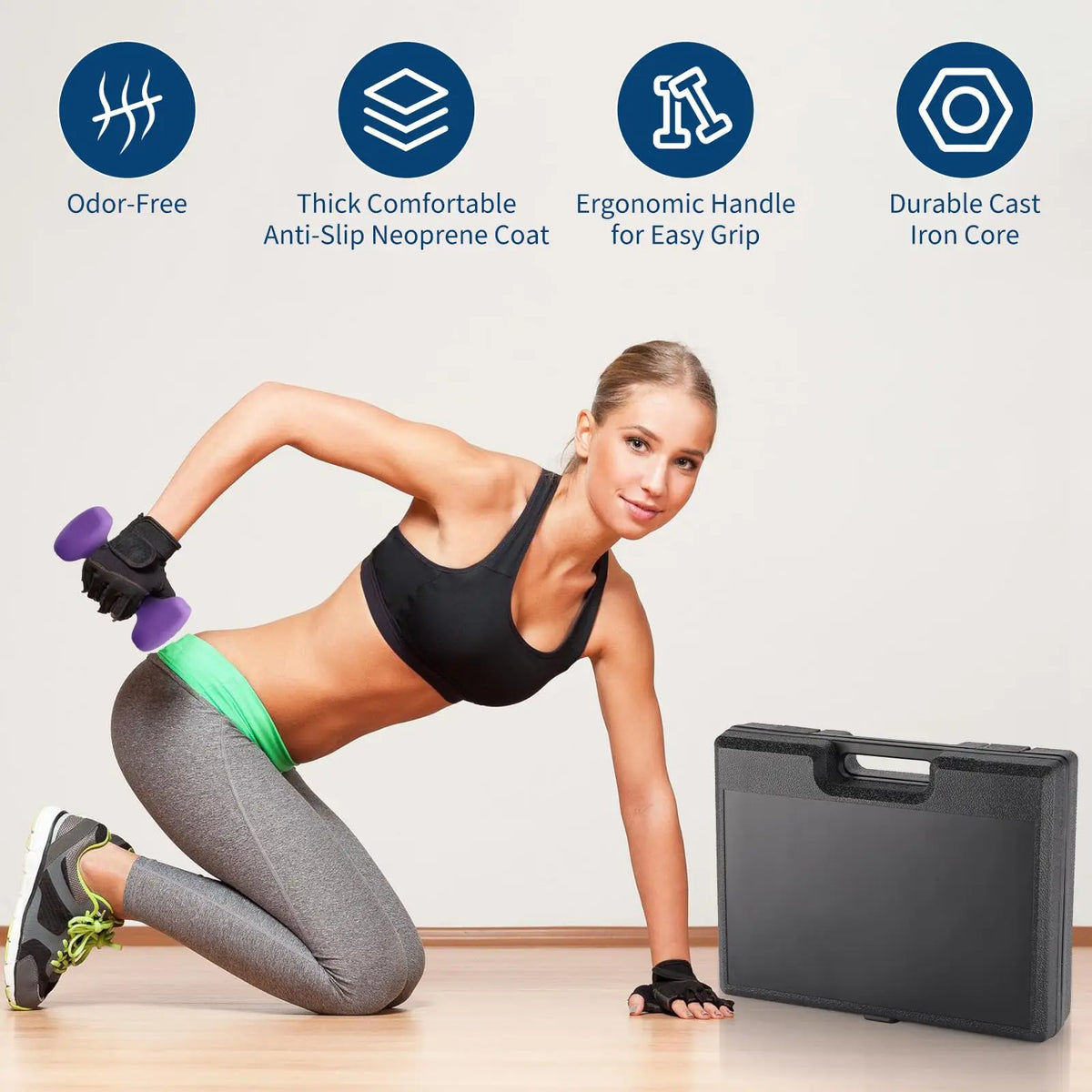 Neoprene Coated Dumbbell Set For Home Strength Training