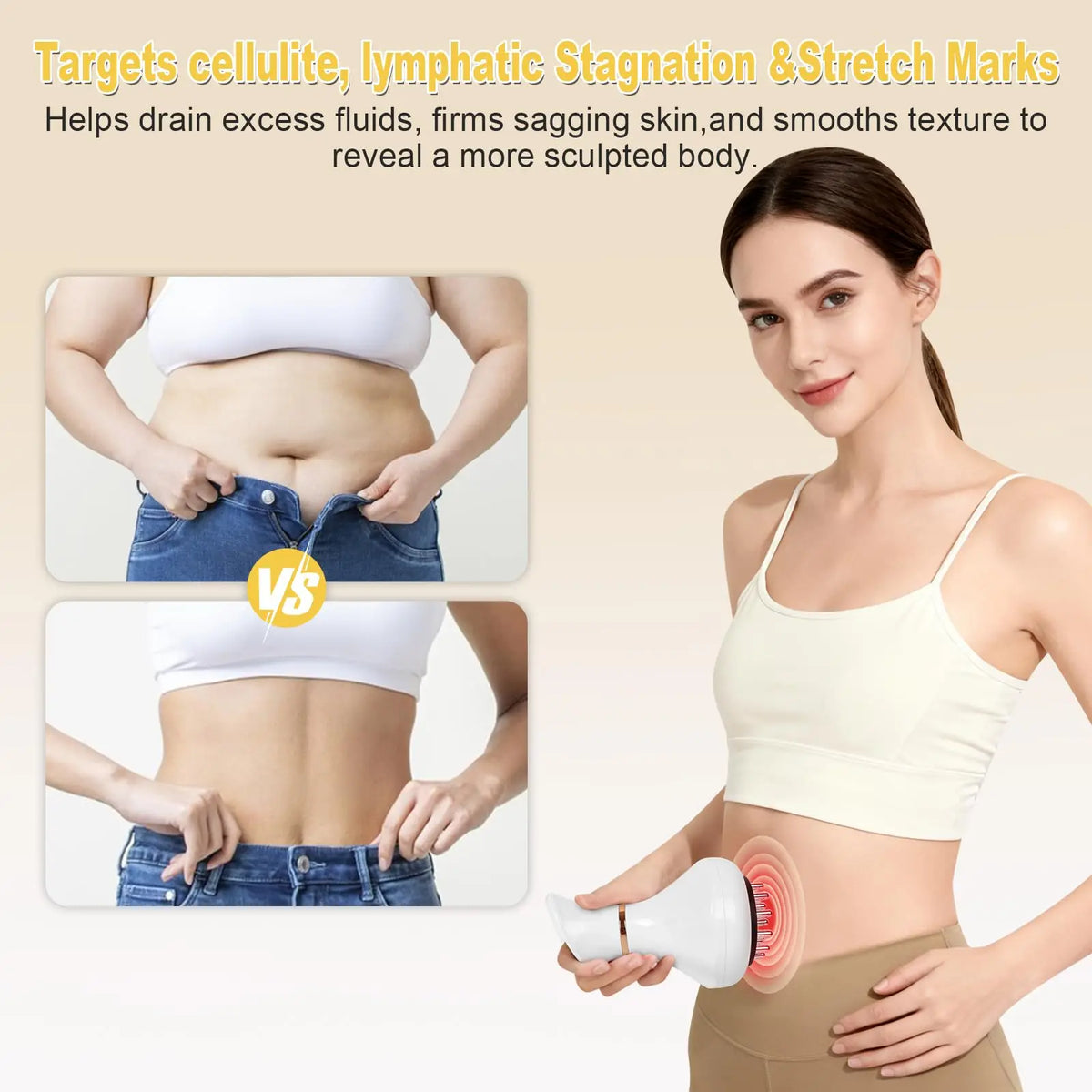 Jitesy Cordless LED Light Therapy Lymphatic Drainage Body Sculpting Massager