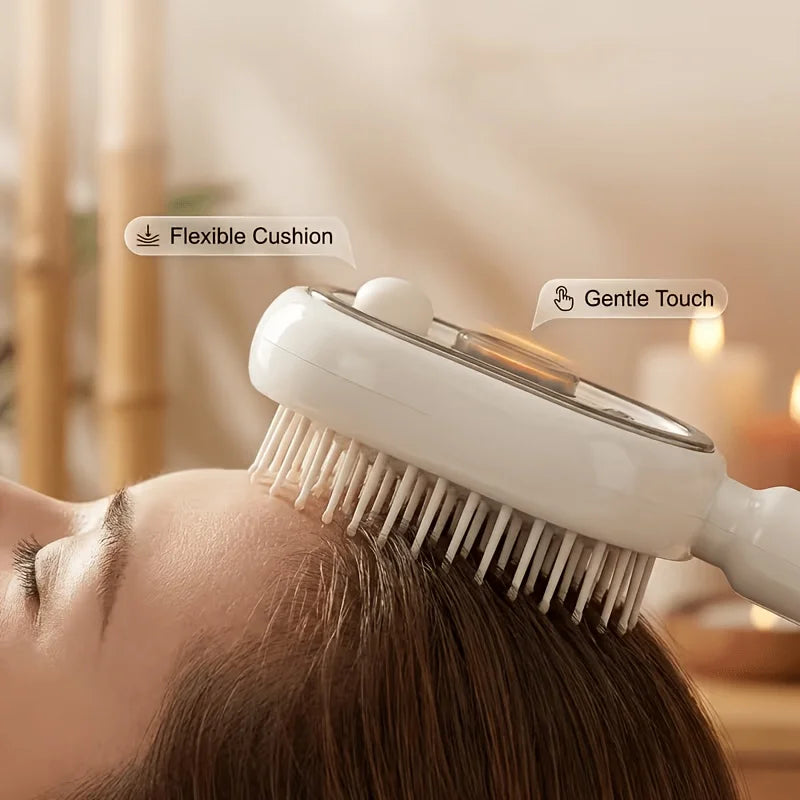 Cordless Electric Mist Hair Brush With Integrated Scalp Massager