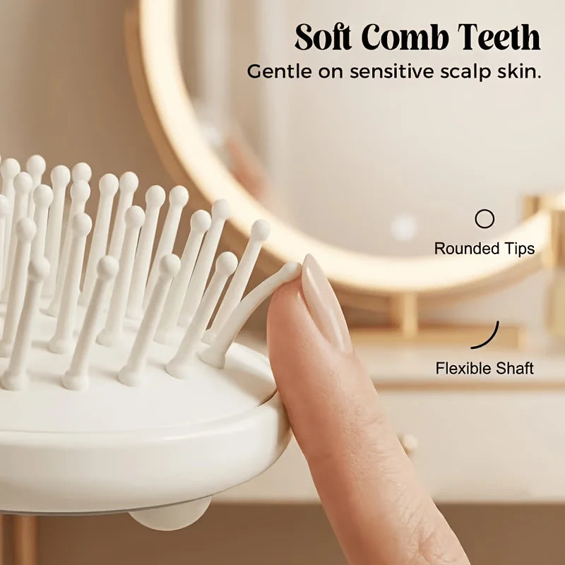 Cordless Electric Mist Hair Brush With Integrated Scalp Massager