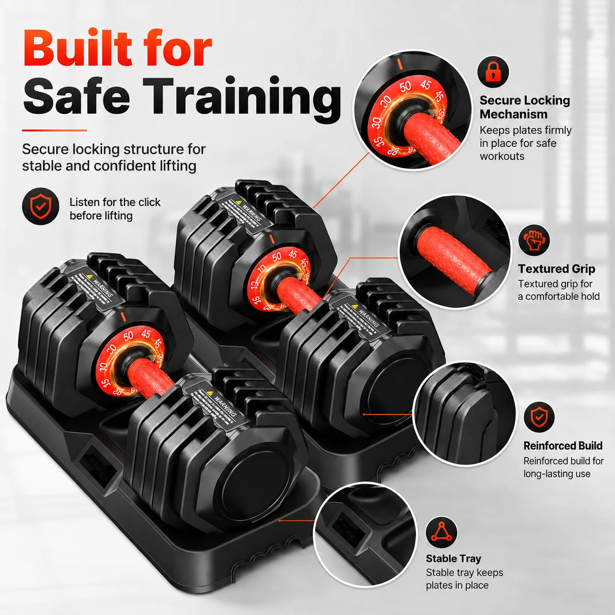 Adjustable Weight Dumbbell Set With Stand For Strength Training