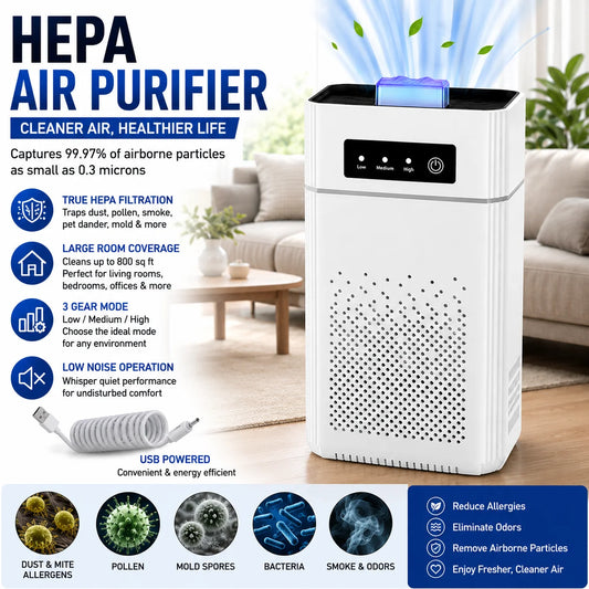 HEPA Air Purifier For Dust Smoke Odor Pollen Pet Dander