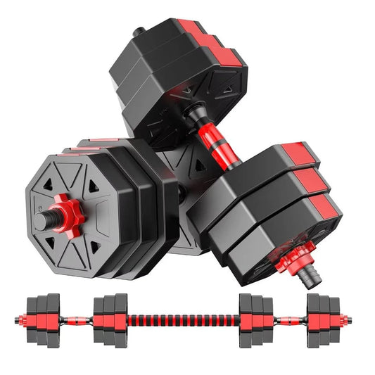 3-In-1 Adjustable Dumbbell To Barbell Fitness Set Anti-Slip Grip