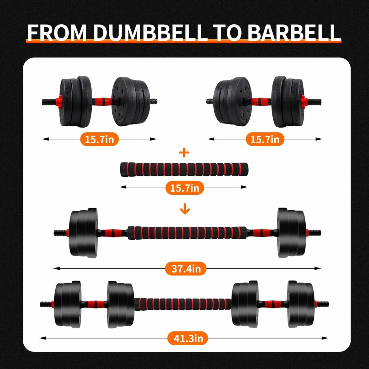 5 To 44Lb Adjustable Dumbbell And Barbell Set
