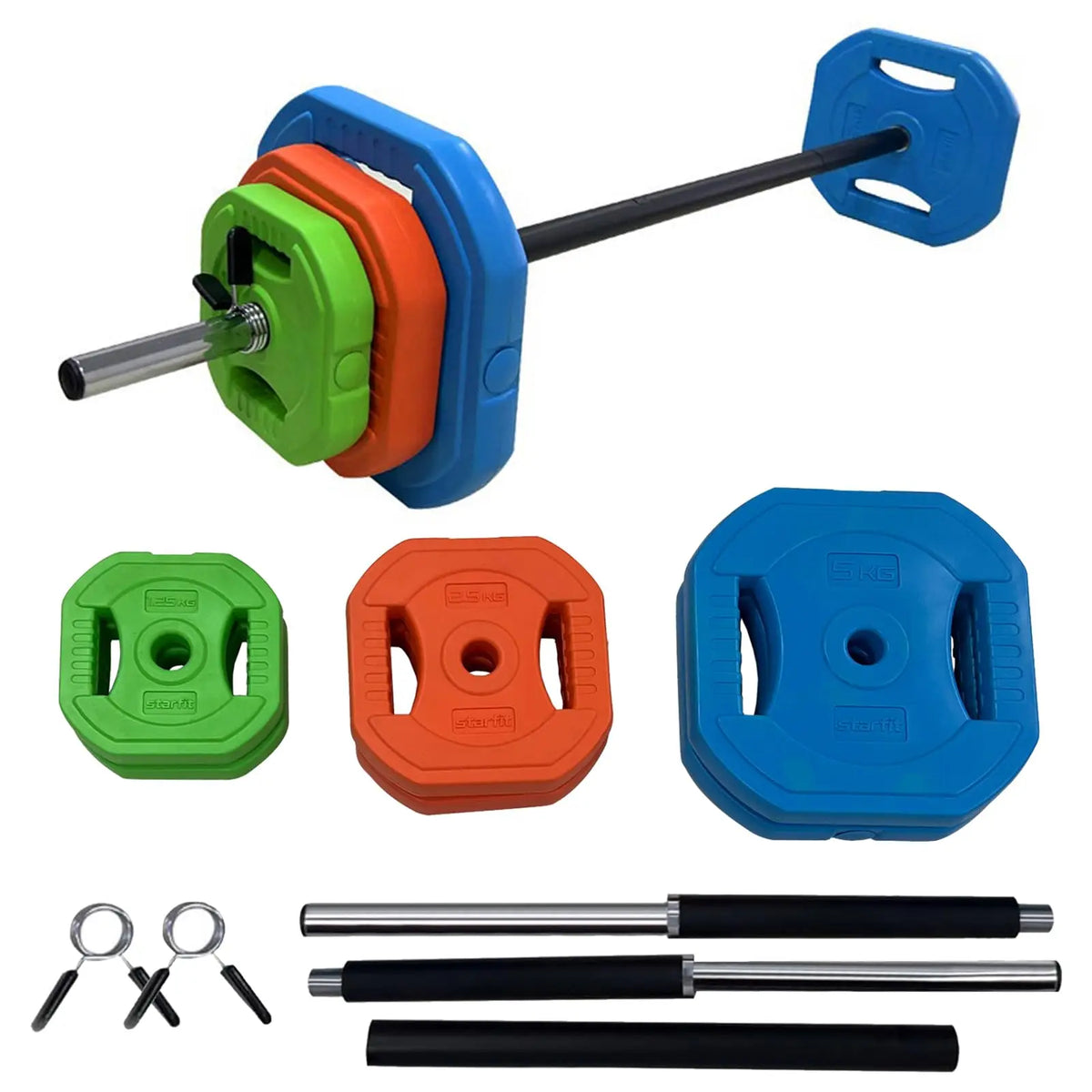 Adjustable PU Coated Barbell Dumbbell Weight Set With Clamps
