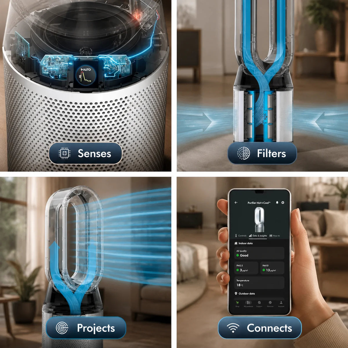 Dyson HP1 Hot Cool Purifier Heater Fan With HEPA Filtration