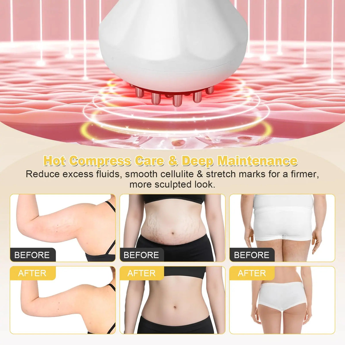 Jitesy Cordless LED Light Therapy Lymphatic Drainage Body Sculpting Massager