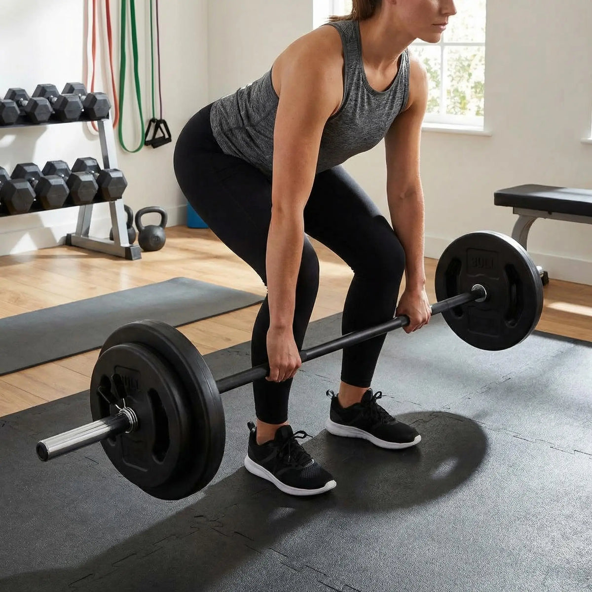 Adjustable PU Coated Barbell Dumbbell Weight Set With Clamps