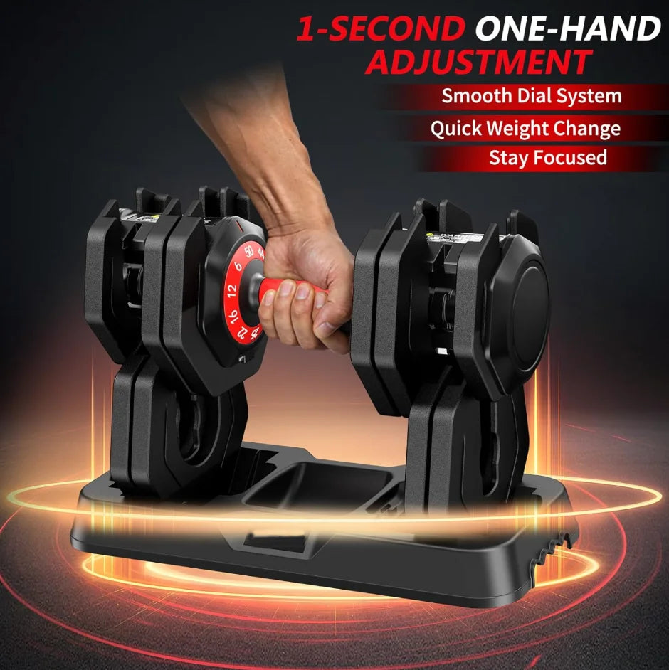 Professional Adjustable Dumbbells With Storage Base For Home Gym Training