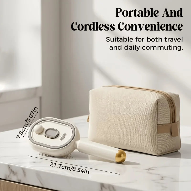 Cordless Electric Mist Hair Brush With Integrated Scalp Massager