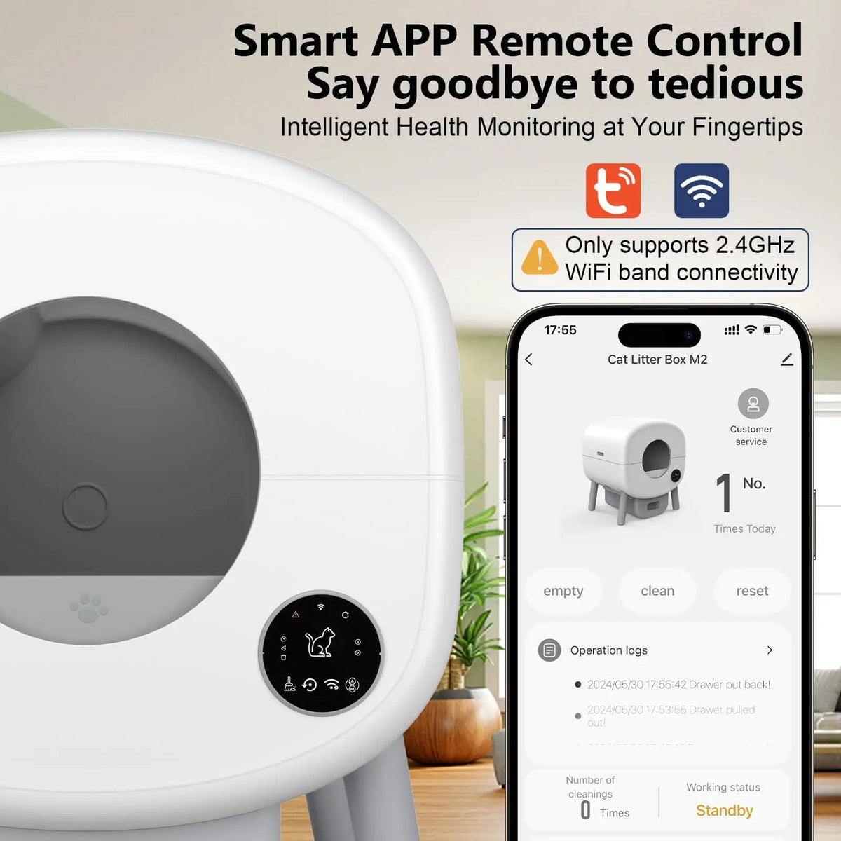 Smart Automatic Cat Litter Box With App Control And Sensors