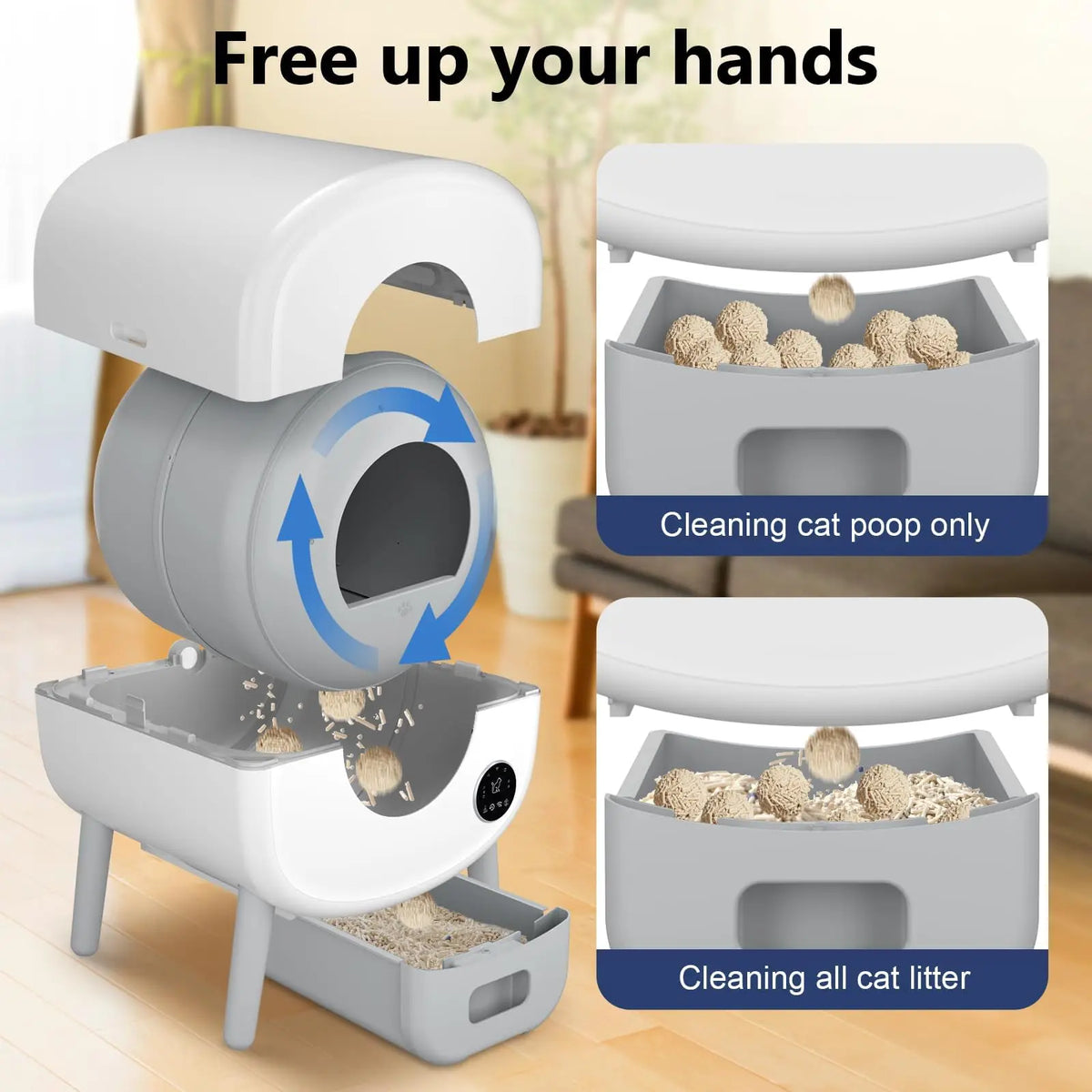 Smart Automatic Cat Litter Box With App Control And Sensors
