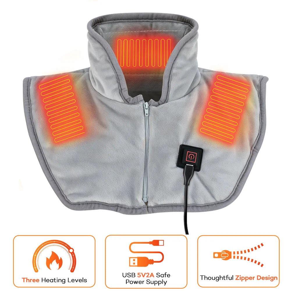 USB Heated Cervical Shawl With Three Heat Settings For Neck