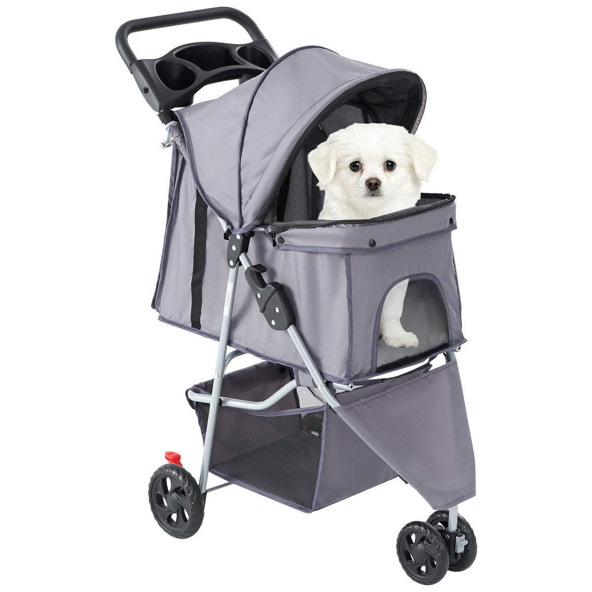 JHK Foldable Three Wheel Pet Stroller For Small Dogs Cats