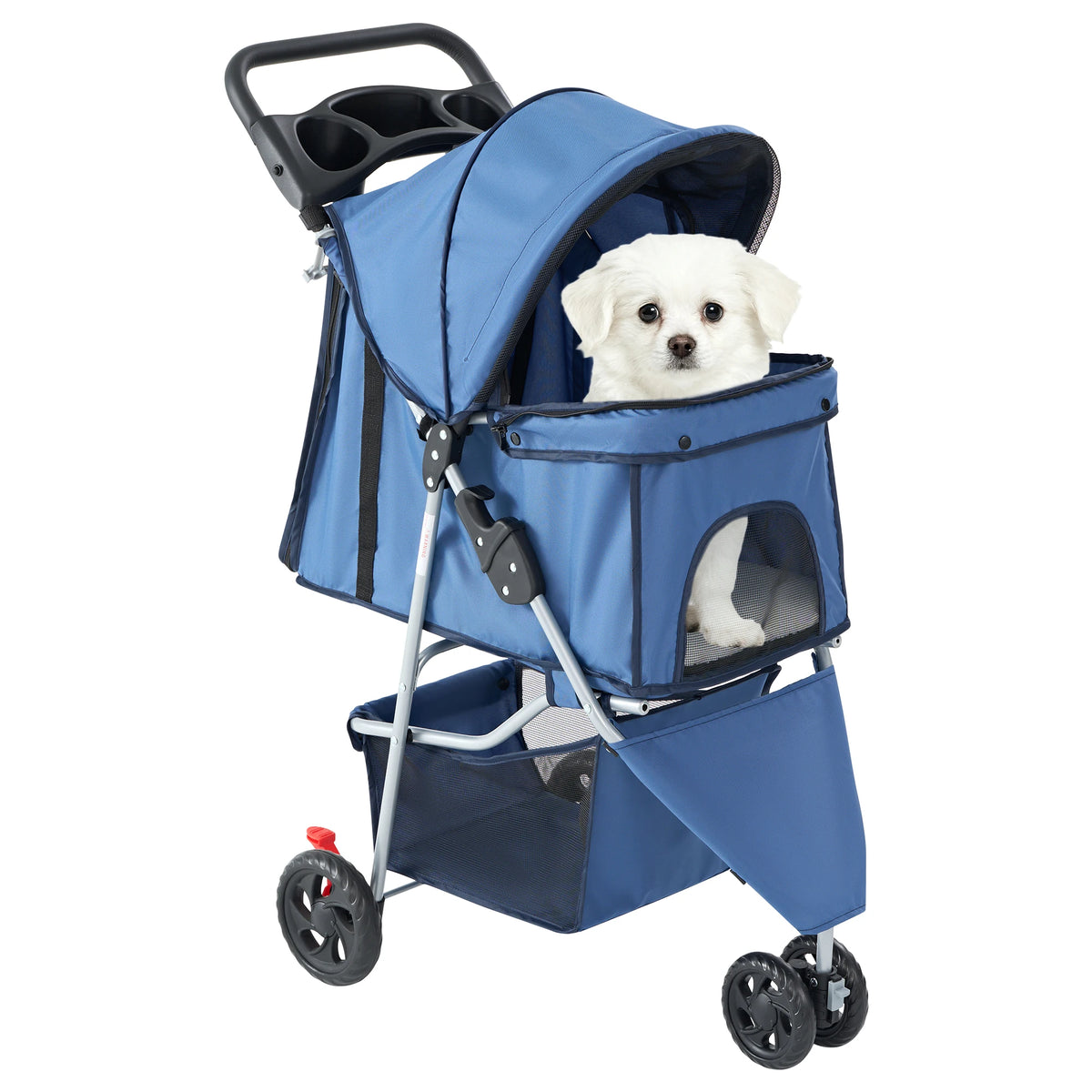 JHK Foldable Three Wheel Pet Stroller For Small Dogs Cats