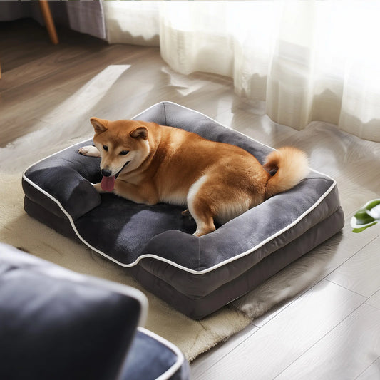 MCQ Large Memory Foam Dog Bed With Machine Washable Cover