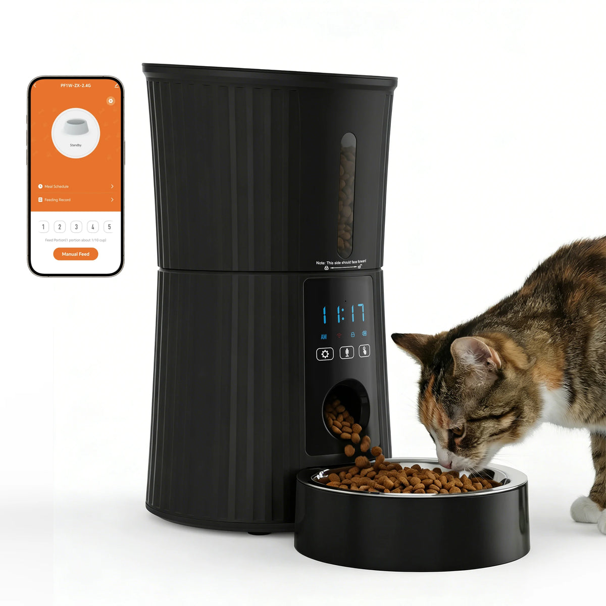 JHK WiFi Automatic Cat Feeder With App Control Dual Power