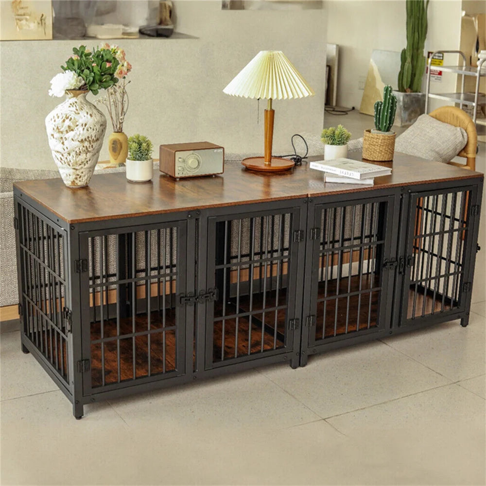 Borwart Furniture Style Dog Crate Kennel With Four Doors
