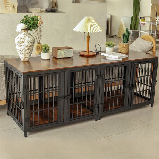 Borwart Furniture Style Dog Crate Kennel With Four Doors
