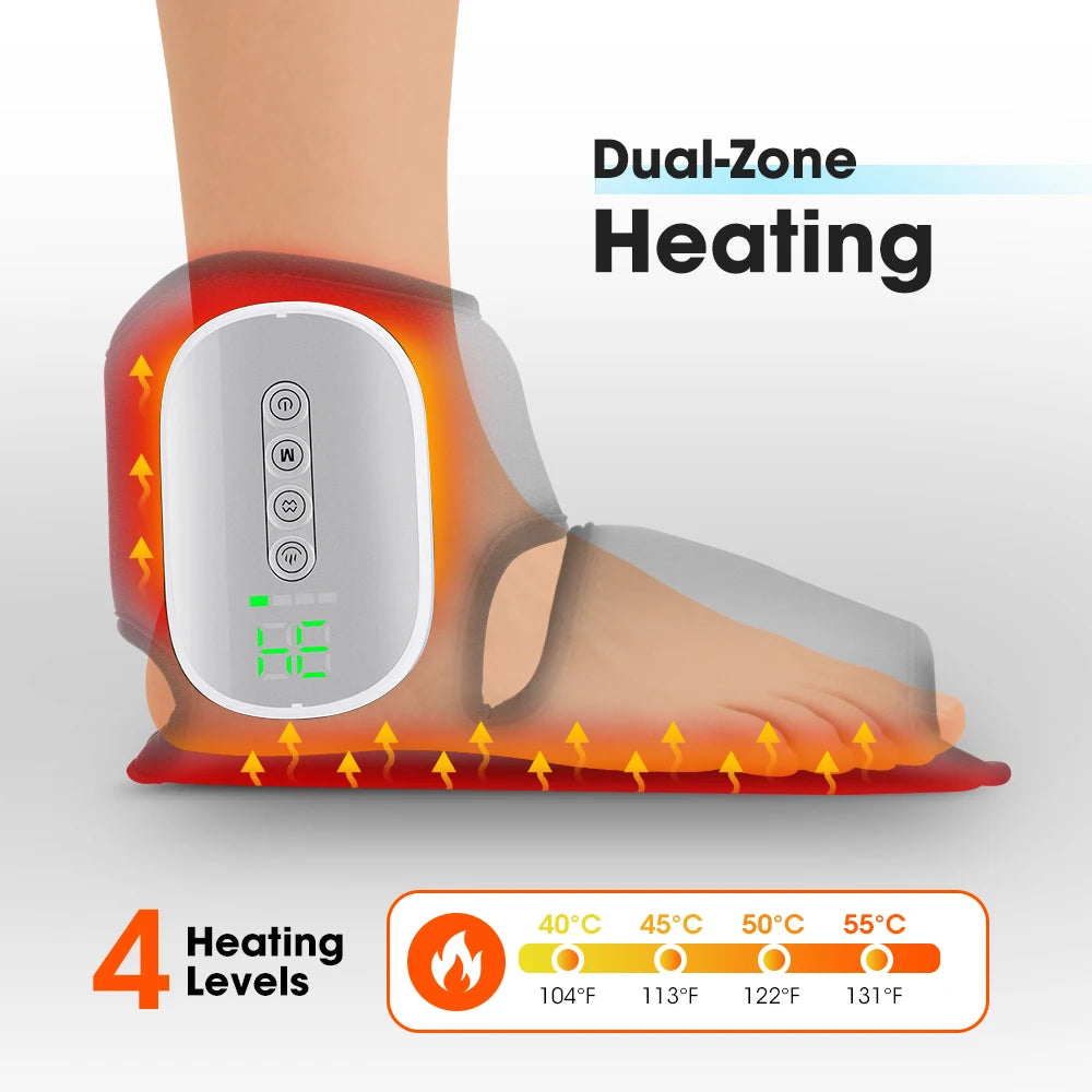 Hailicare Heated Foot Massager with Air Compression for Muscle Relaxation