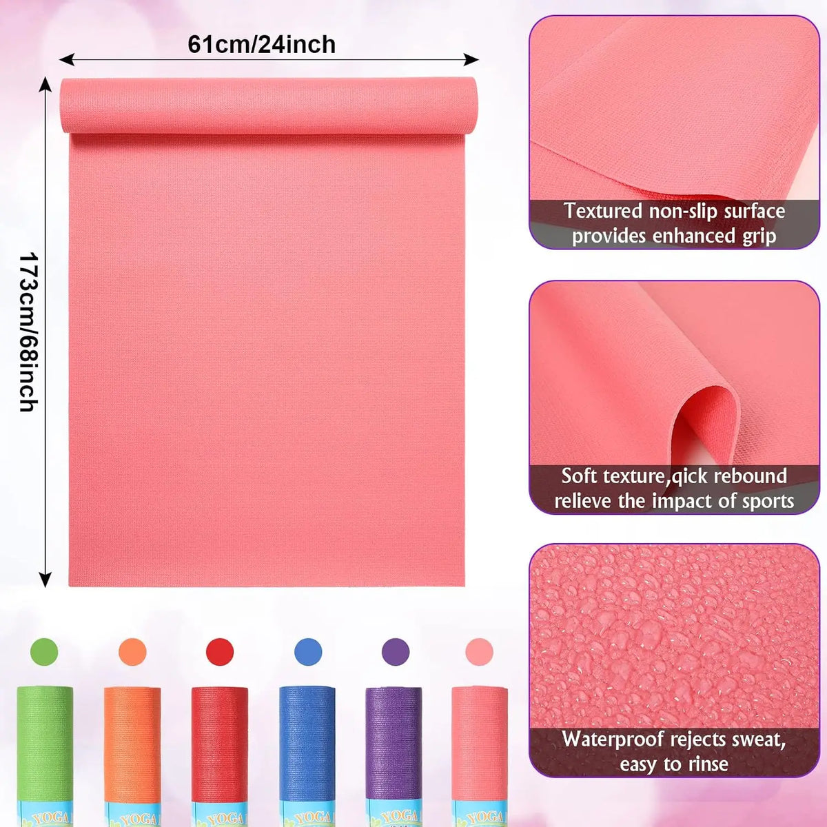 Professional Non Slip Yoga And Exercise Fitness Workout Mats