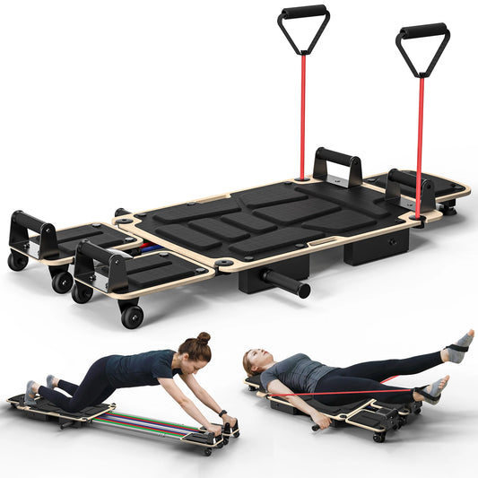 Foldable 5 In 1 Pilates Reformer For Full Body Home Gym
