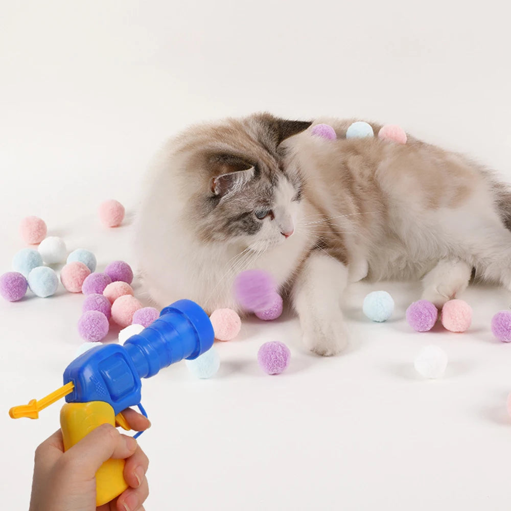 Interactive Cat Plush Ball Launcher For Kitten Playtime