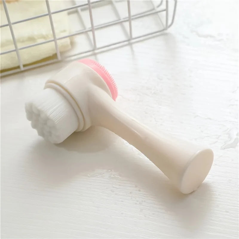 Double Sided Silicone Facial Cleansing Brush Pore Exfoliator