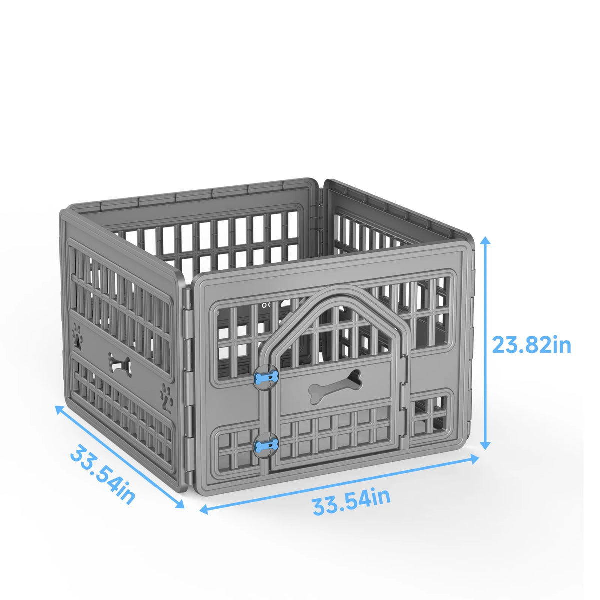 4 Panels Foldable Plastic Pet Playpen For Indoor Outdoor Dog And Puppy Exercise