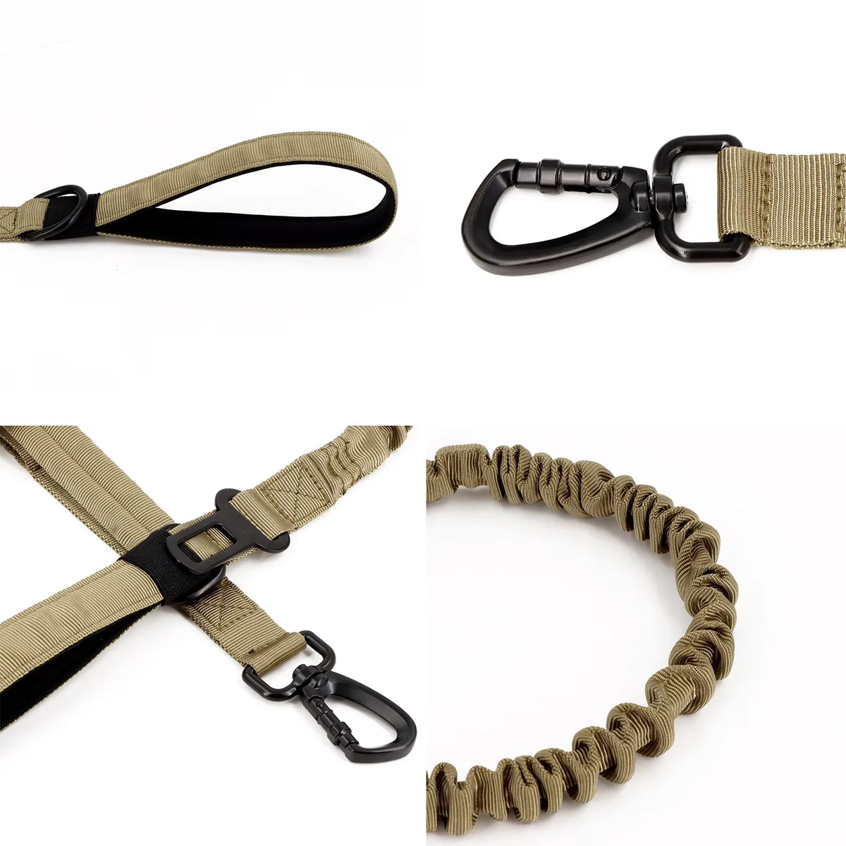 Retractable Military Dog Leash With Dual Handles For All Breeds