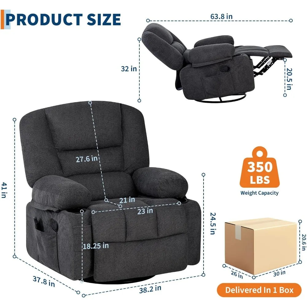 Premium Massage Recliner Chair With Vibration And Lumbar Heat