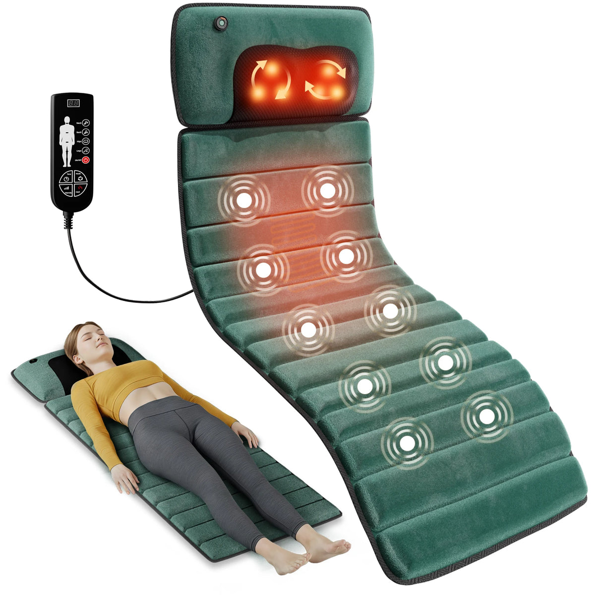 HIMOUTA Full Body Massage Mat With Heat And Vibration