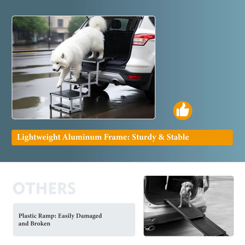 LISM Lightweight Foldable Dog Ramp 250 Lb Heavy Duty Ladder
